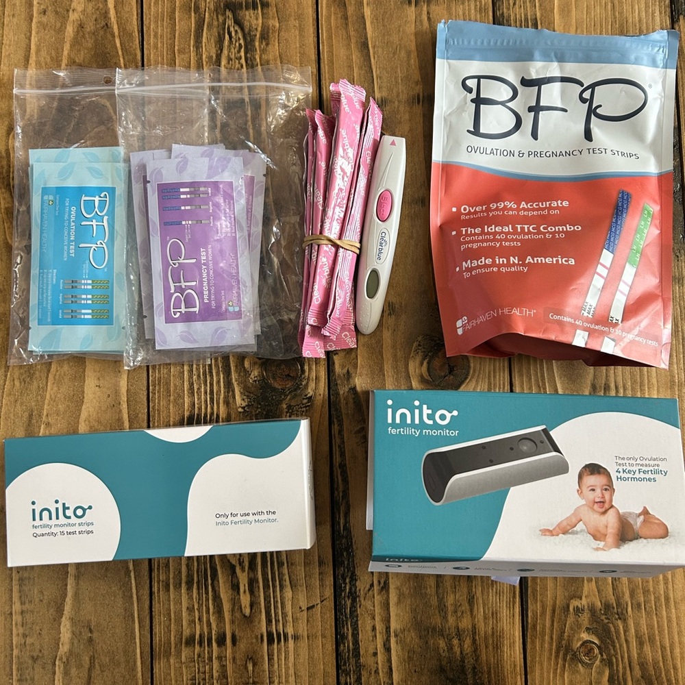 Inito Fertility Monitor and BFP Pregnancy Test Strips